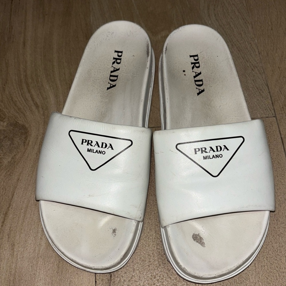 Prada Leather leather slide Size 38.5